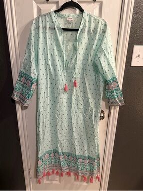 J. Crew Mint Green Printed Swim Coverup